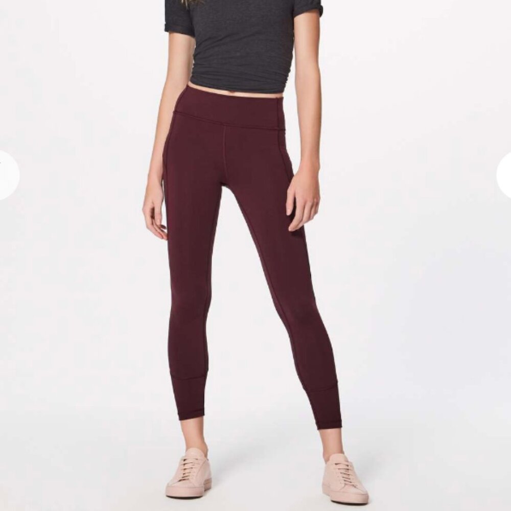 Lululemon In Movement 7/8 Tight *Everlux 25" Garnet Size 8